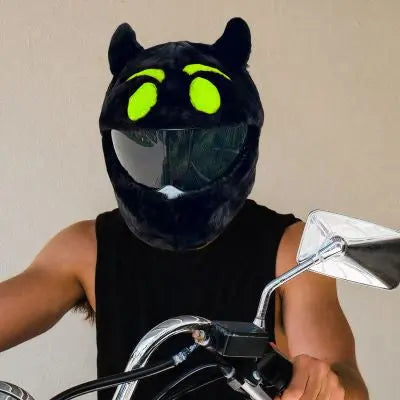 😈 Funny helmet cover - Green Devil - Helmetcoverstore