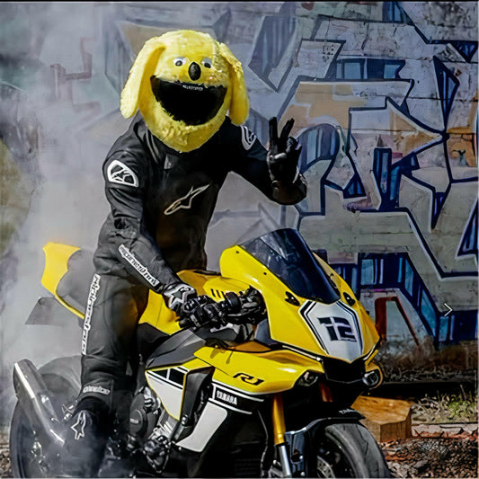 💛Funny helmet cover - Yellow Bunny - Helmetcoverstore
