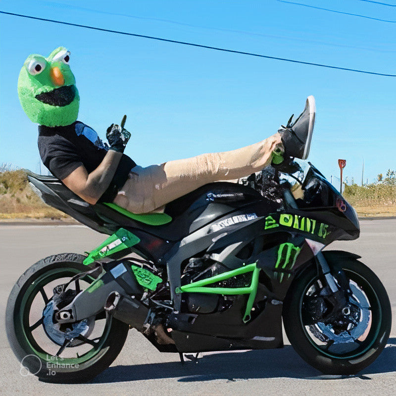 Funny helmet cover - Green Elmo