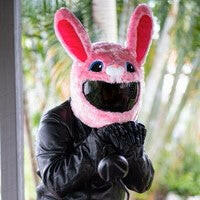 💖Funny helmet cover - Pink Bunny - Helmetcoverstore