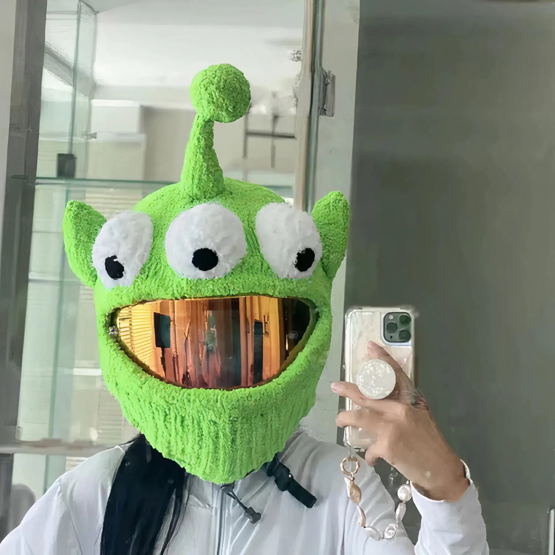 Funny helmet cover - Little Green Man