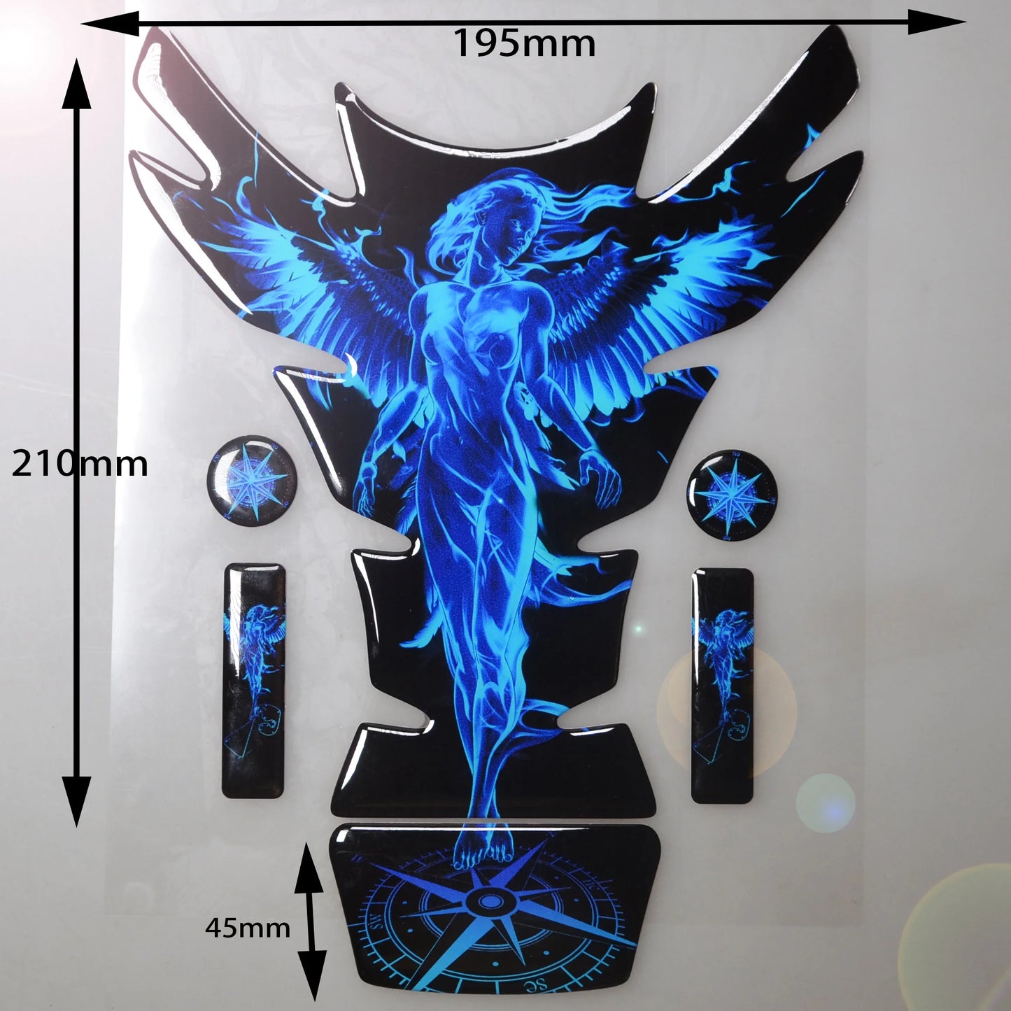 Motorcycle Universal 3D Tank Pad – Premium Fuel Tank Protector + Free Keychain