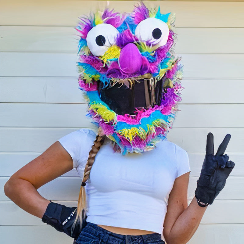 🌈 Funny helmet cover - Rainbow Muppet