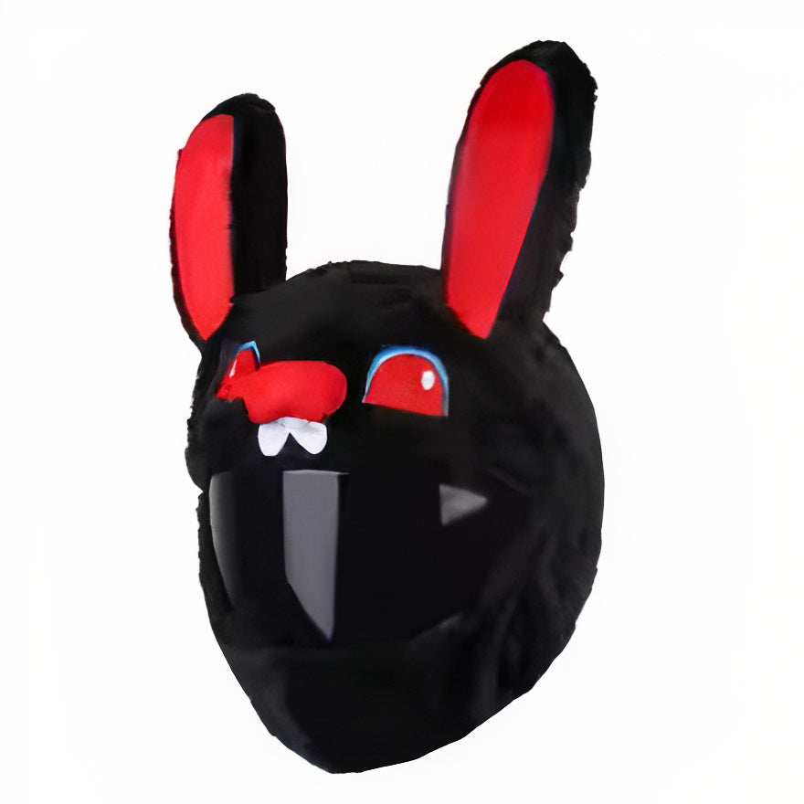 🐰 Funny helmet cover - Red Bunny - Helmetcoverstore