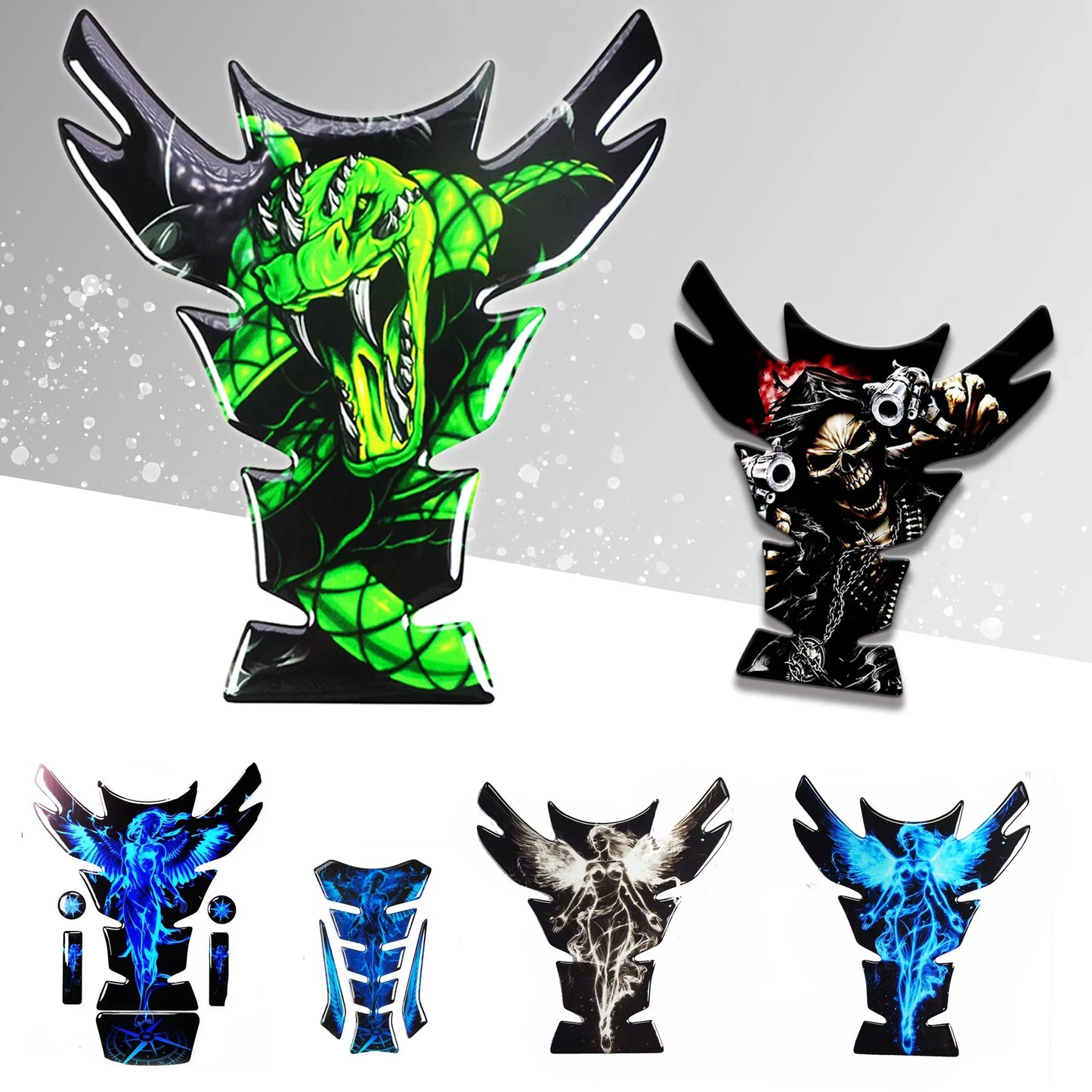 Motorcycle Universal 3D Tank Pad – Premium Fuel Tank Protector + Free Keychain