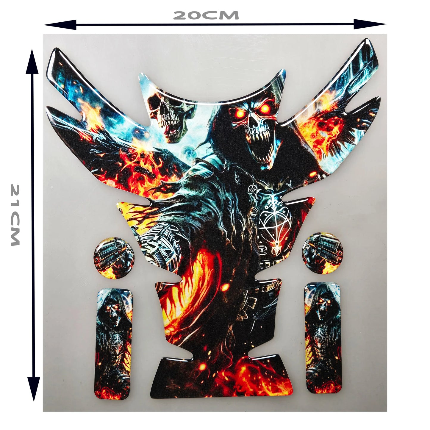 Motorcycle Universal 3D Tank Pad – Premium Fuel Tank Protector + Free Keychain