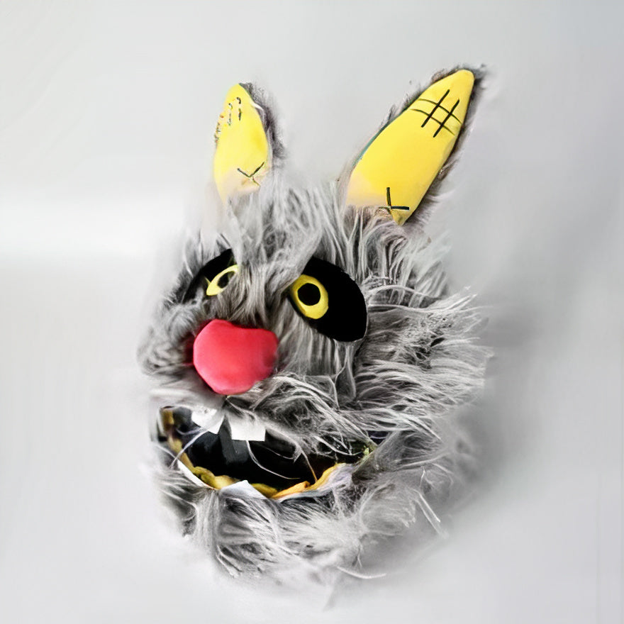 Funny helmet cover - Grey Rabbit