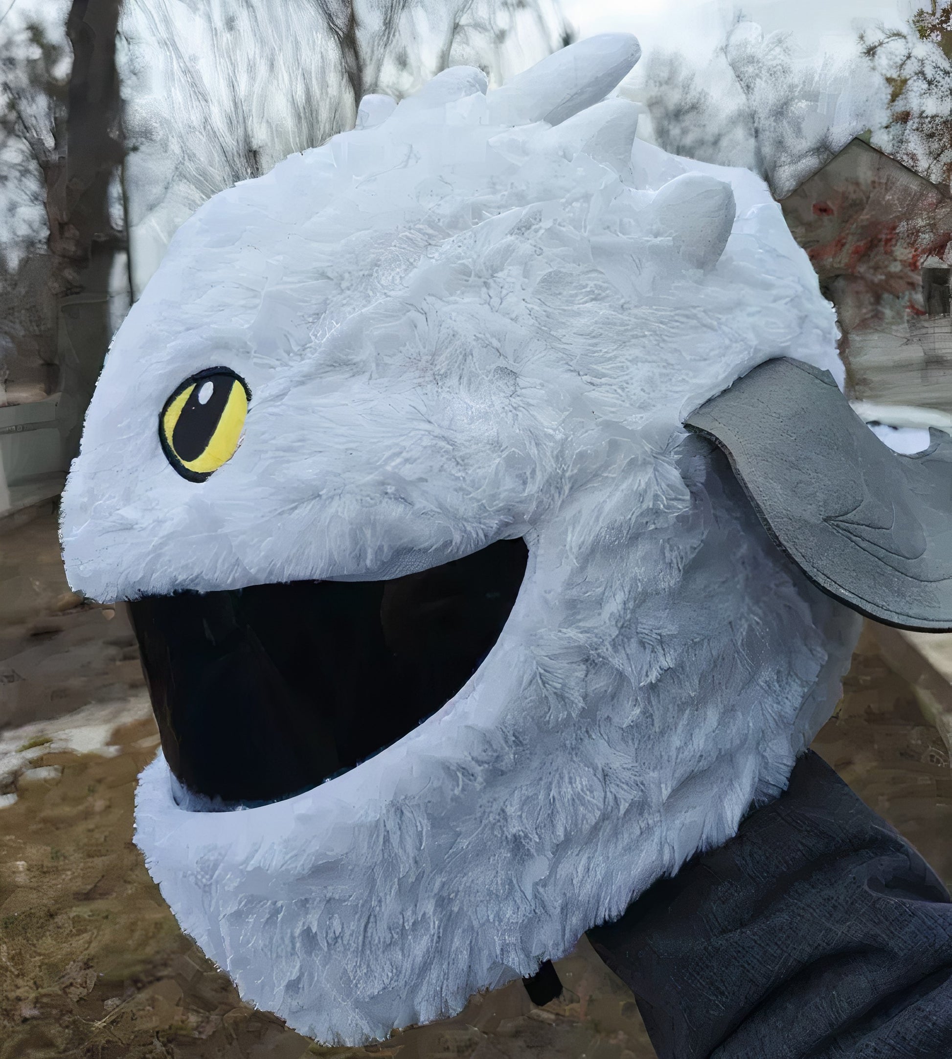🐉 Funny helmet cover - Light Furry - Helmetcoverstore